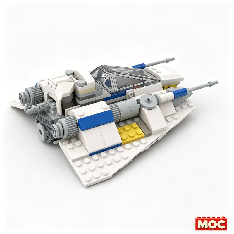 Фото НОВИНКА: 276 деталей MOC, усовершенствованный снежный скоростной катер New Republic, альтернативная сборка для конструктора 75460 X-Wing Starfighter, подарок на праздник №4