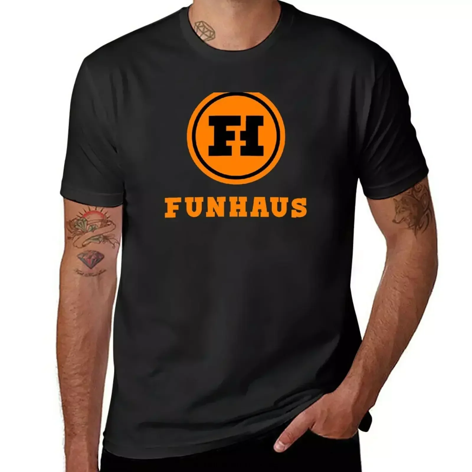 Фото Футболка с логотипом Funhaus, аниме-футболка, индивидуальные футболки для мужчин №1