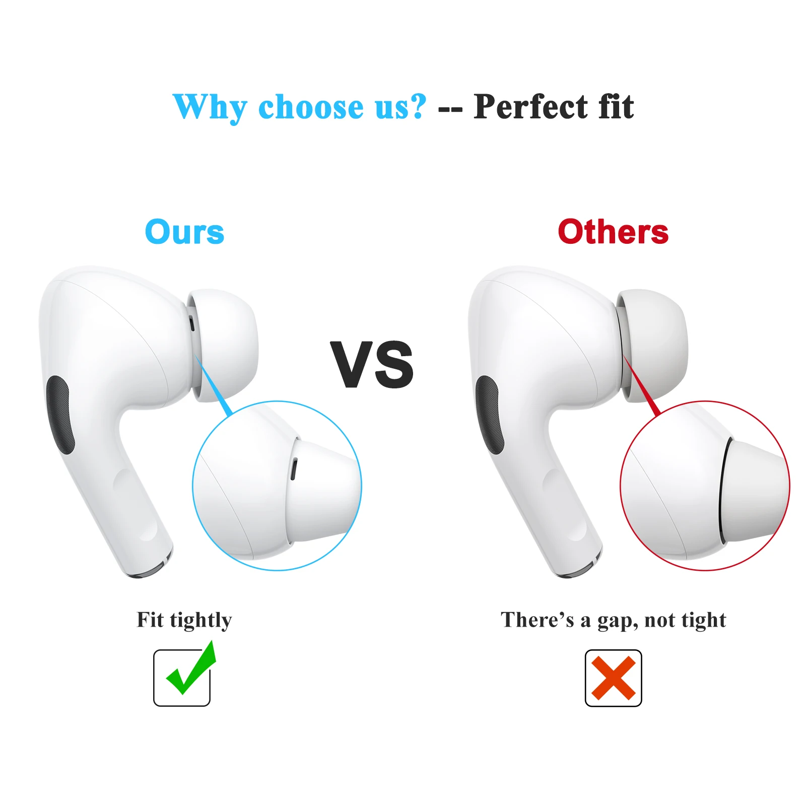 Фото 6 пар жидких силиконовых насадок для наушников Airpods Pro 1 2, сменные беруши с шумоподавлением, в комплекте с чистящей ручкой №2