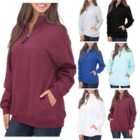 2022 autumn and winter new womens long sleeved pocket zipper sweater top