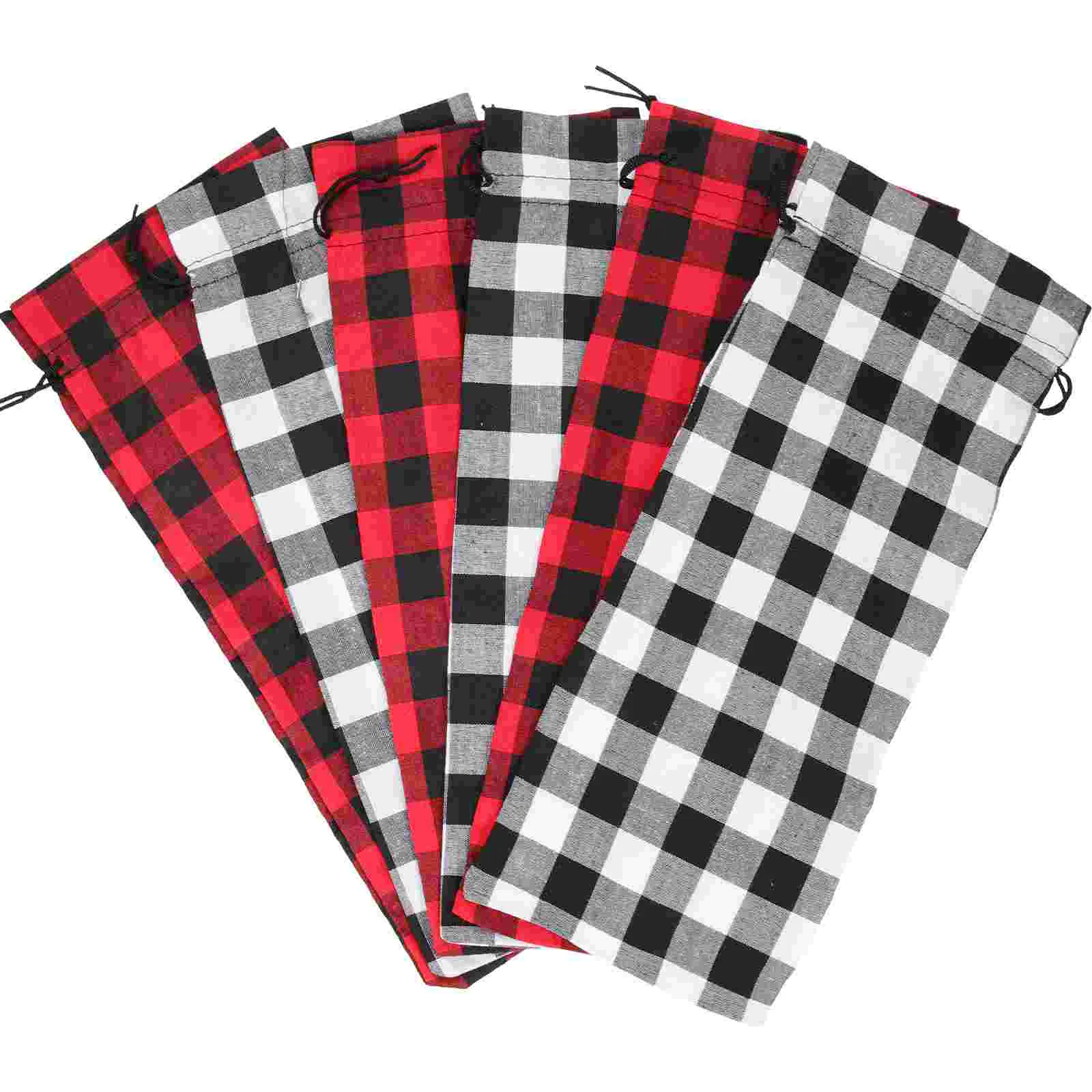 

Winebottle Christmas Gift Plaidcoverschampagne Drawstring Pouches Reusable Redburlap Gifts Wrapping Cover Bottlestable Pouch