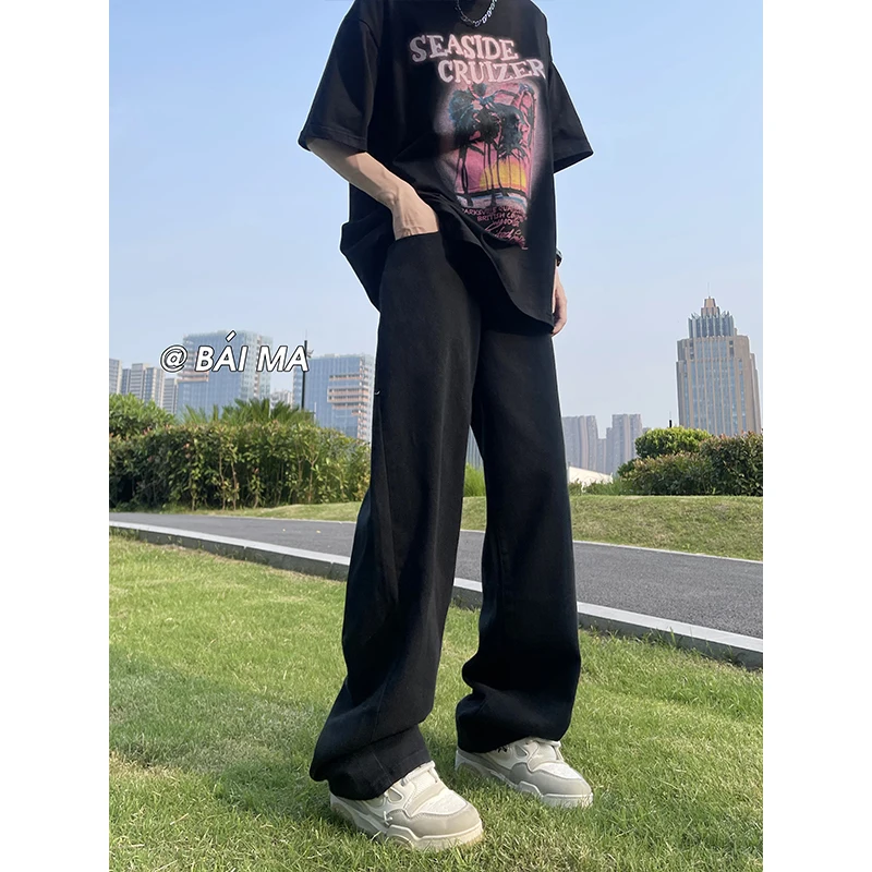 6 Color Baggy Jeans Men Fashion Oversized Wide Leg Jeans Men Streetwear Korean Hip-hop Loose Straight Denim Pants Mens Trousers