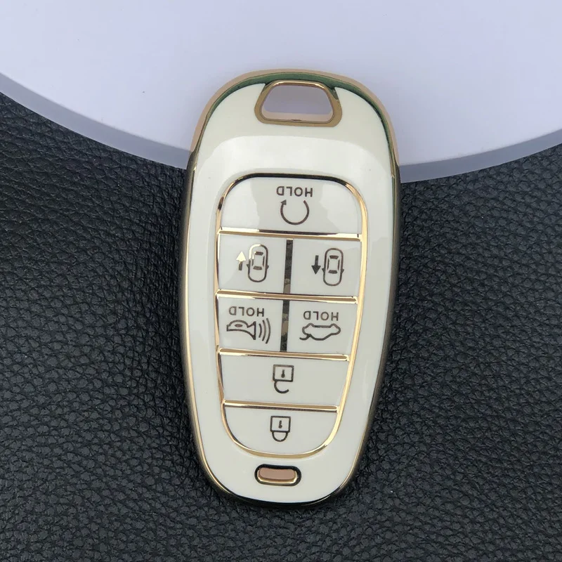 

5/7 Buttons TPU Car Key Cover for Hyundai Santa Fe Tucson 2022 NEXO NX4 Atos Solaris Prime 2021 Auto Shell Fob ioniq Case Keych