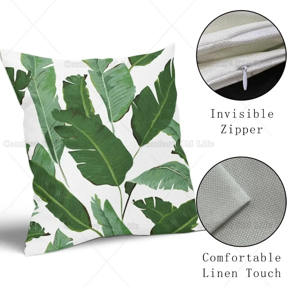 Набор Чехлов На Подушки С Тропическими Пальмовыми Листьями