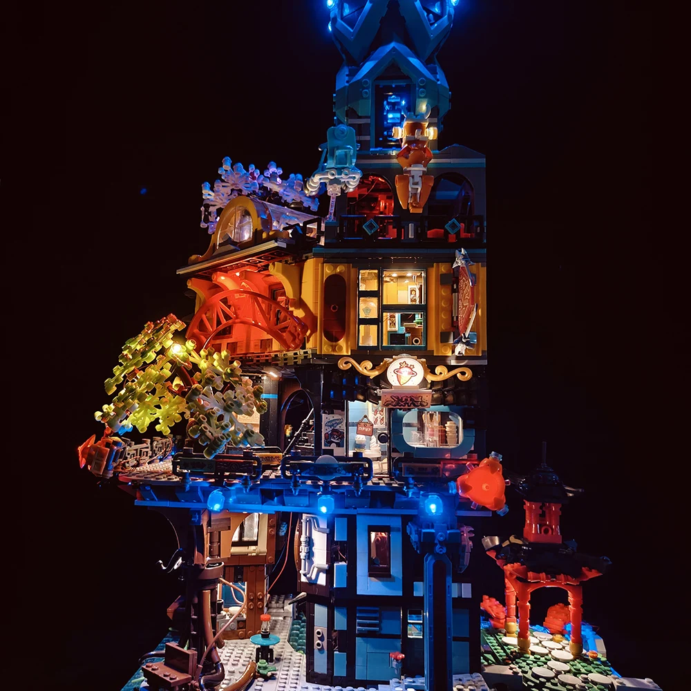 Фото Комплект светодиодных фонарей для 71741 NINJAGO City Gardens, совместимый с моделью конструктора 19006, набор освещения (только фонари, без блоков) №2