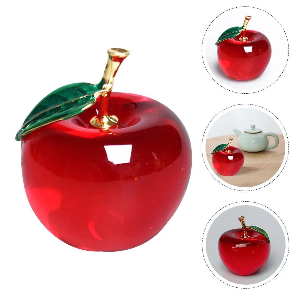 

Apple Crystal Apples Ornament Decoration Desktop Decor Gifts Graduation Figurine Statue Adornment Fake Artificial Table Her