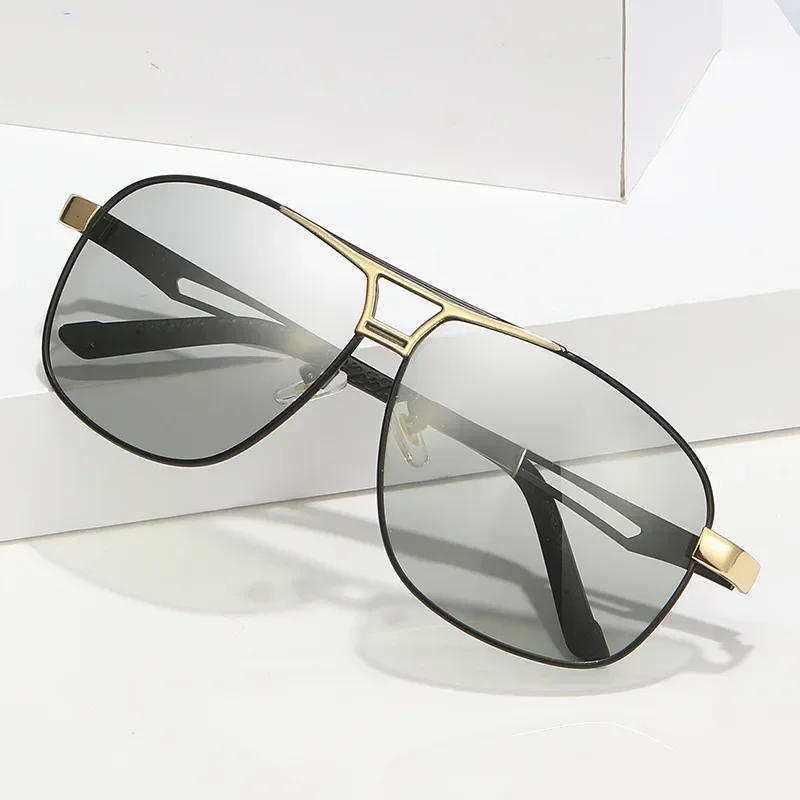 Модные квадратные поляризованные фотохромные солнцезащитные очки роскошные