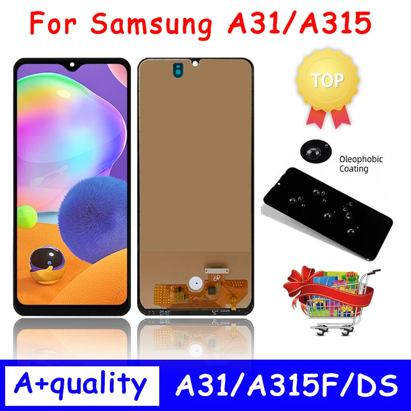 Высококачественный ЖК-дисплей для Samsung Galaxy A31 A315, сенсорный экран с цифровым преобразователем в сборе, Запасные детали для телефона, ЖК-дисплей