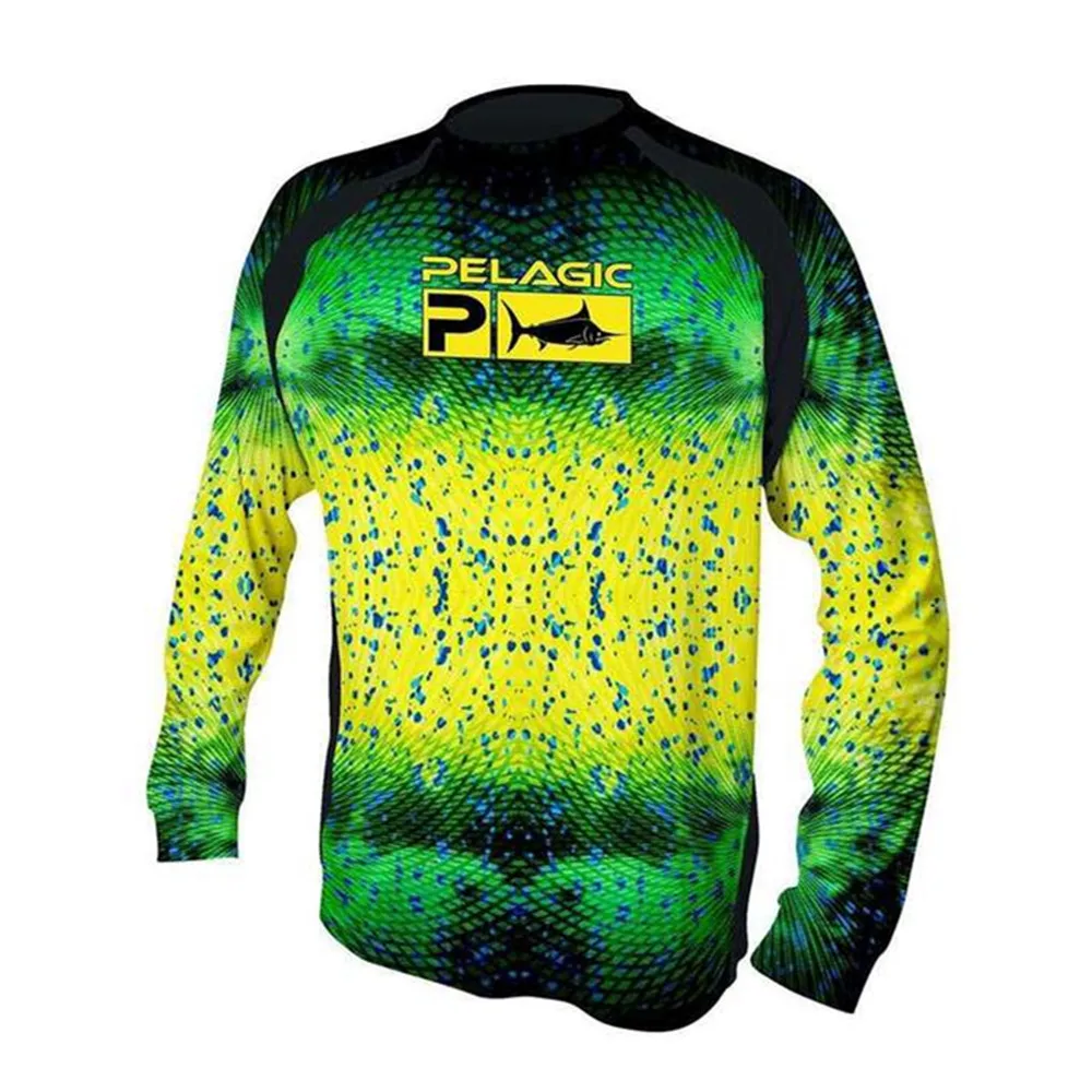 

PELAGIC Fishing Shirt UPF 50+ T-Shirt Men's Long Sleeve Sun UV Protection Tops Outdoor Summer Fishing Clothes Camisa De Pesca