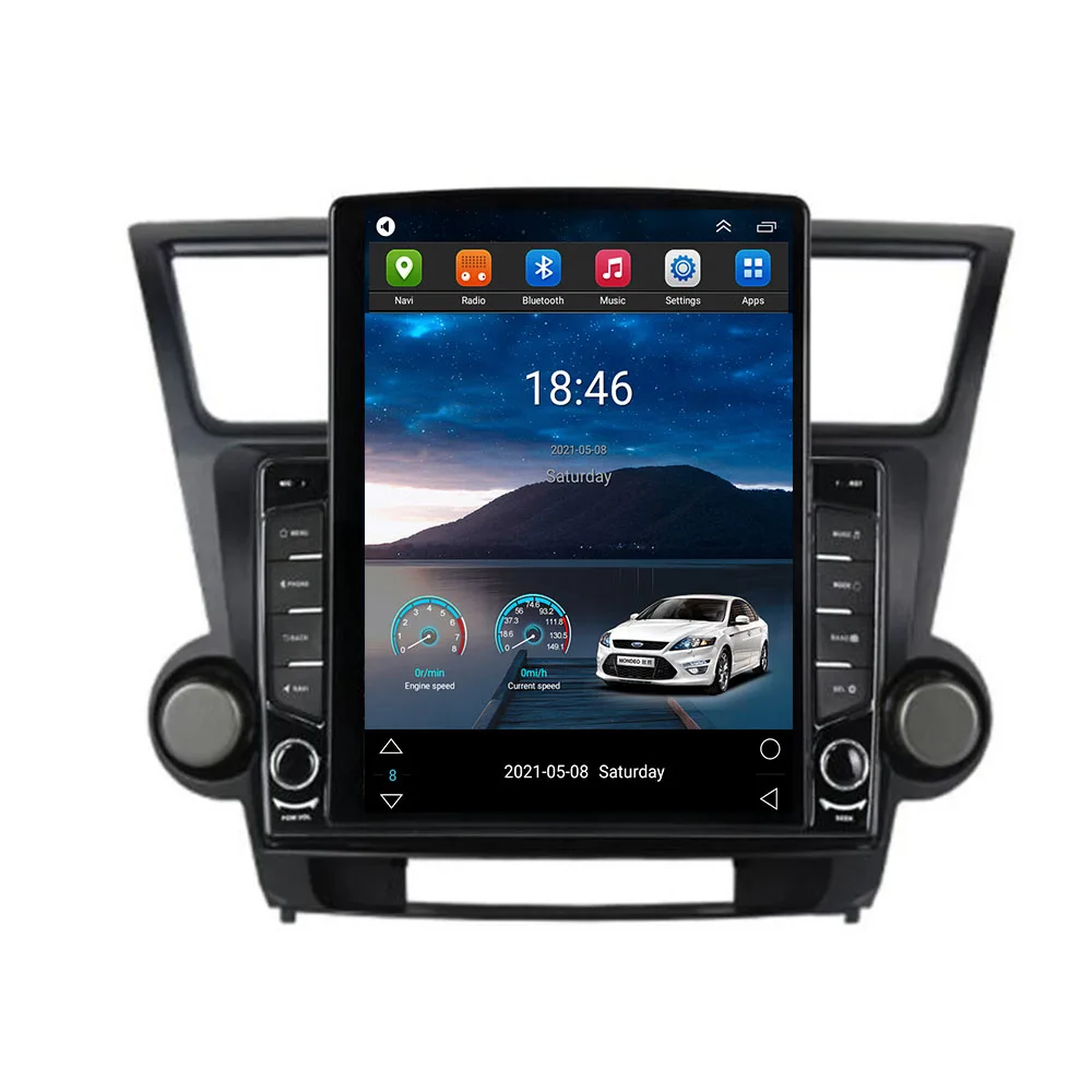 

For Toyota Highlander 2 XU40 2007 - 2013 For Tesla Style Screen Car Radio Multimedia Video Player Navi GPS Camera NO 2din DVD