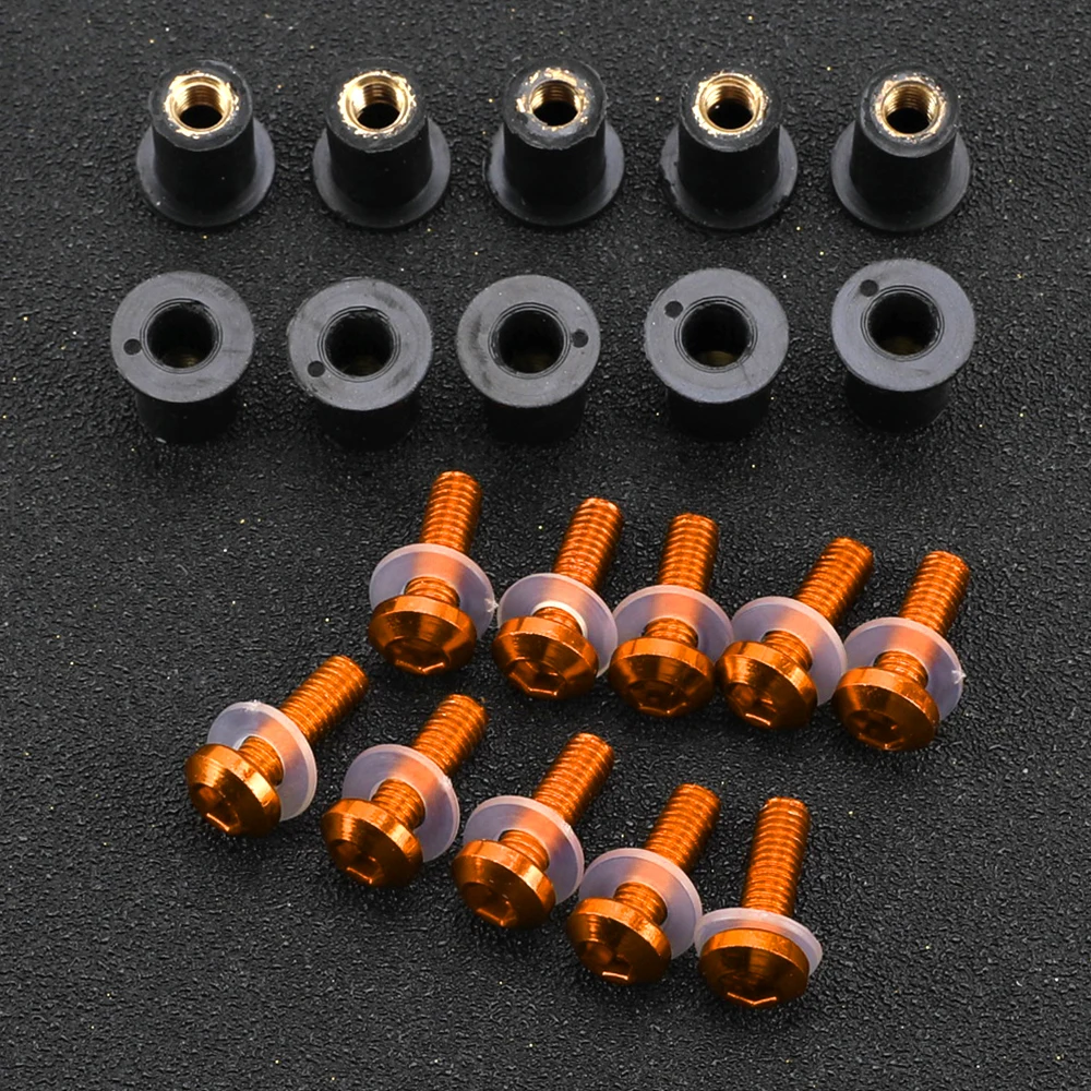 

5 мм 10 шт. болты для лобового стекла мотоцикла, комплект крепежных винтов и гаек для YAMAHA NMAX 125 150 155 NMAX155 NMAX125 N-MAX 155 125 2015-2023