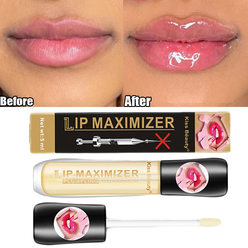 

5ml Moisturizing Lips Plumper Instant Volume Transparent Lip Oil Repairing Dead Skin Reduce Lips Fine Line Nourishing Lip Makeup