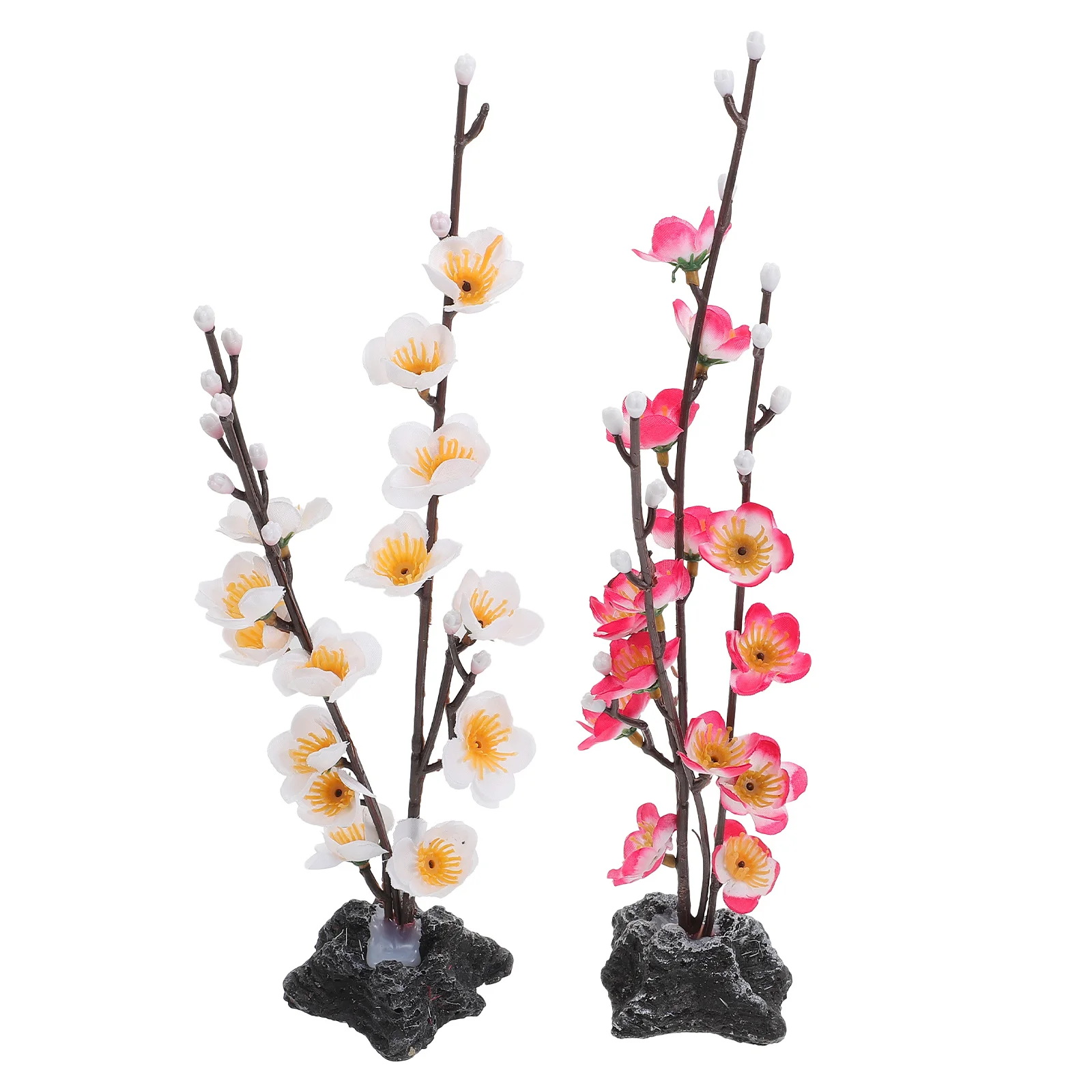 

2 Pcs Sushi Decoration Vivid Simulated Flower Simulation Flowers Artificial Indoor Plants Tray Outdoor Novel Sashimi Plate