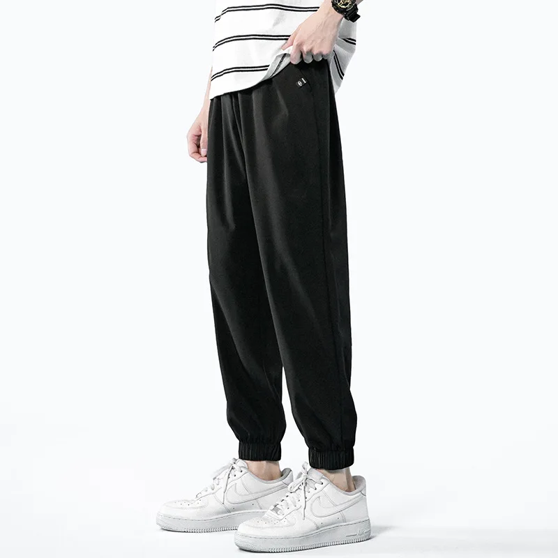 

Мужские летние тонкие свободные штаны, быстросохнущие дышащие повседневные спортивные штаны из ледяного шелка