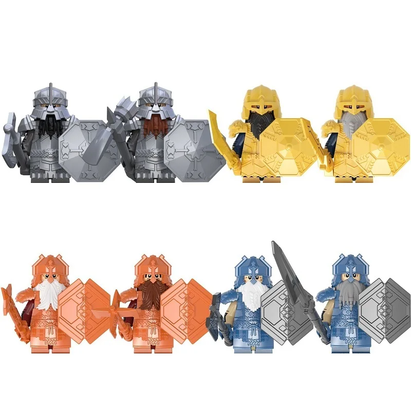 8Pcs/Set Mini Lord Of Elf Orcs Army Gandalf Dwarf Rohan Knight Game Thrones Building Blocks Figure The Rings Kids Toys Gift images - 6