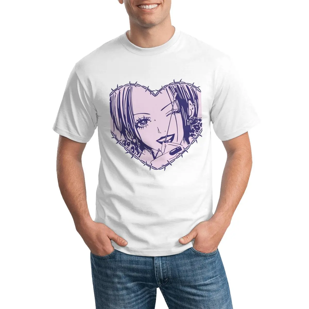 

Nana Osaki Heart Trendy T Shirt Man Black Stones Basic T Shirts Crew Neck Premium Top Tees