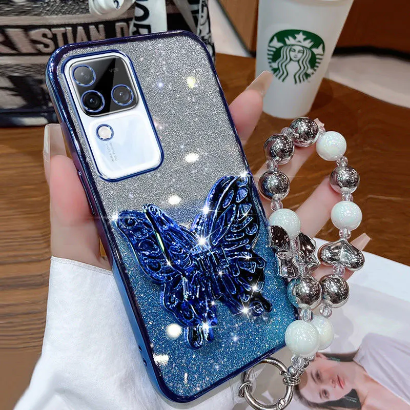 V30 роскошный 3D держатель-бабочка для Vivo V29 Lite pro V40 se V30E Y78 противоударный чехол с