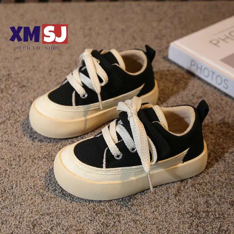 

Children Canvas Shoes Plush Lace-up Leisure Trendy Kids Winter Shoes 21-32 Three Colors Non-slip Unisex Boys Girls Casual Shoe