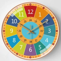 round digital wall clock 12 inch early education learning cute clocks for toddler children room decoration silent clock fashion