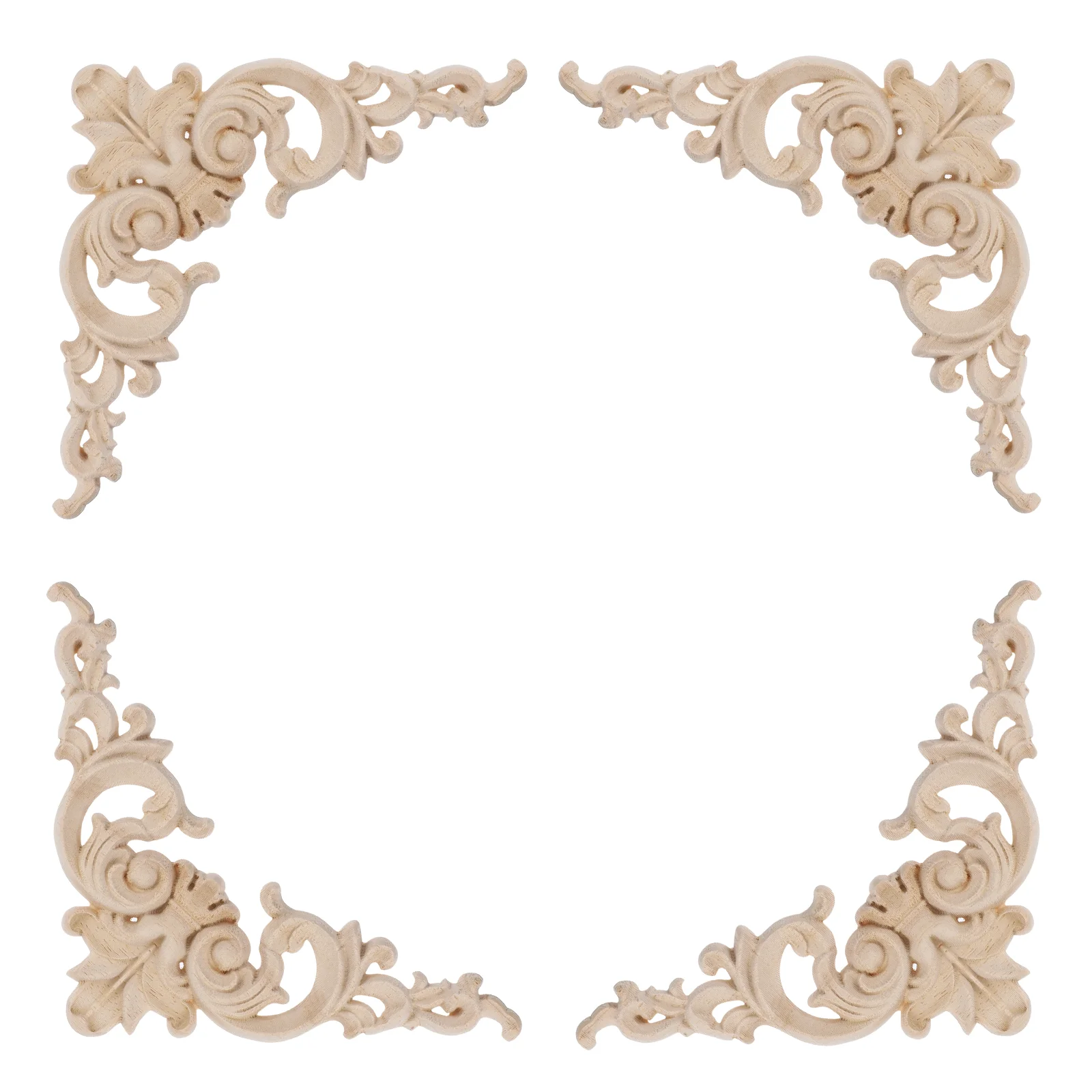 

Onlays Furniture Decoration Home Wood Appliques Crafts Furniture Wooden Wood Carved Corner Onlay Decals Furniture