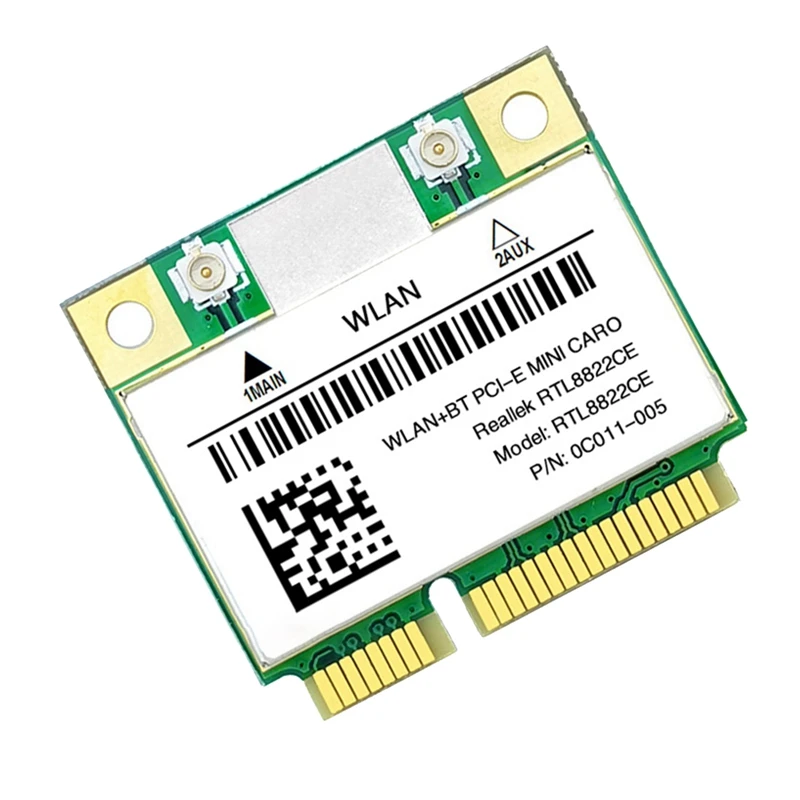 

1 Pieces 1200Mbps 2.4G+5Ghz 802.11AC Network Card 1200Mbps Wifi Card Mini Pcie Bluetooth 5.0 Support Laptop/PC Windows 10/11