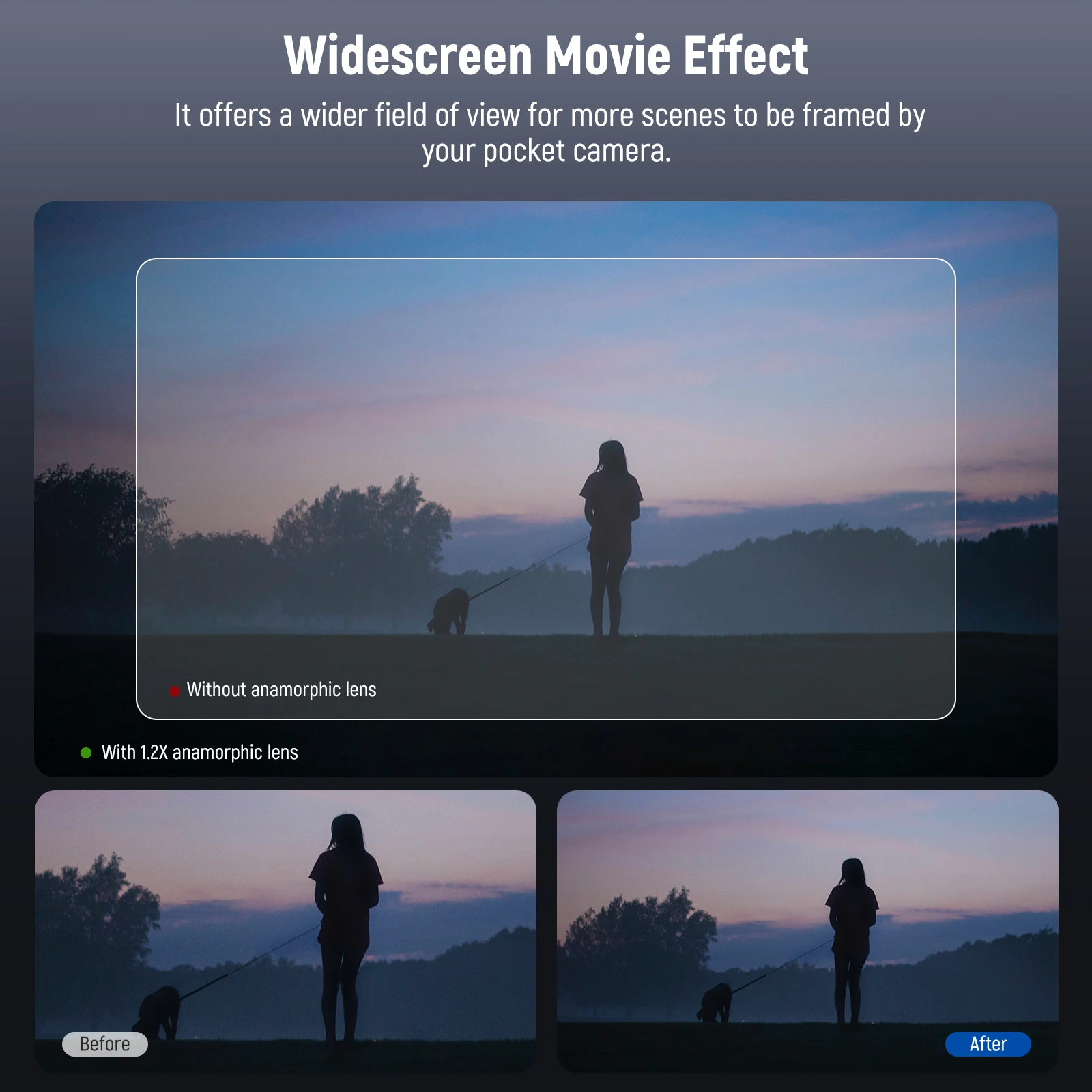 Магнитный анаморфный объектив NEEWER 1 2x совместимый с DJI Osmo Pocket 3 асферический