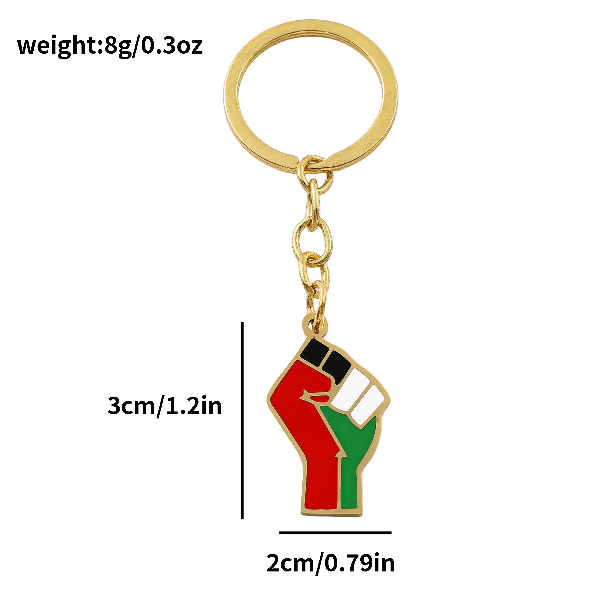 Модный красочный брелок с подвеской в виде кулака из нержавеющей стали для