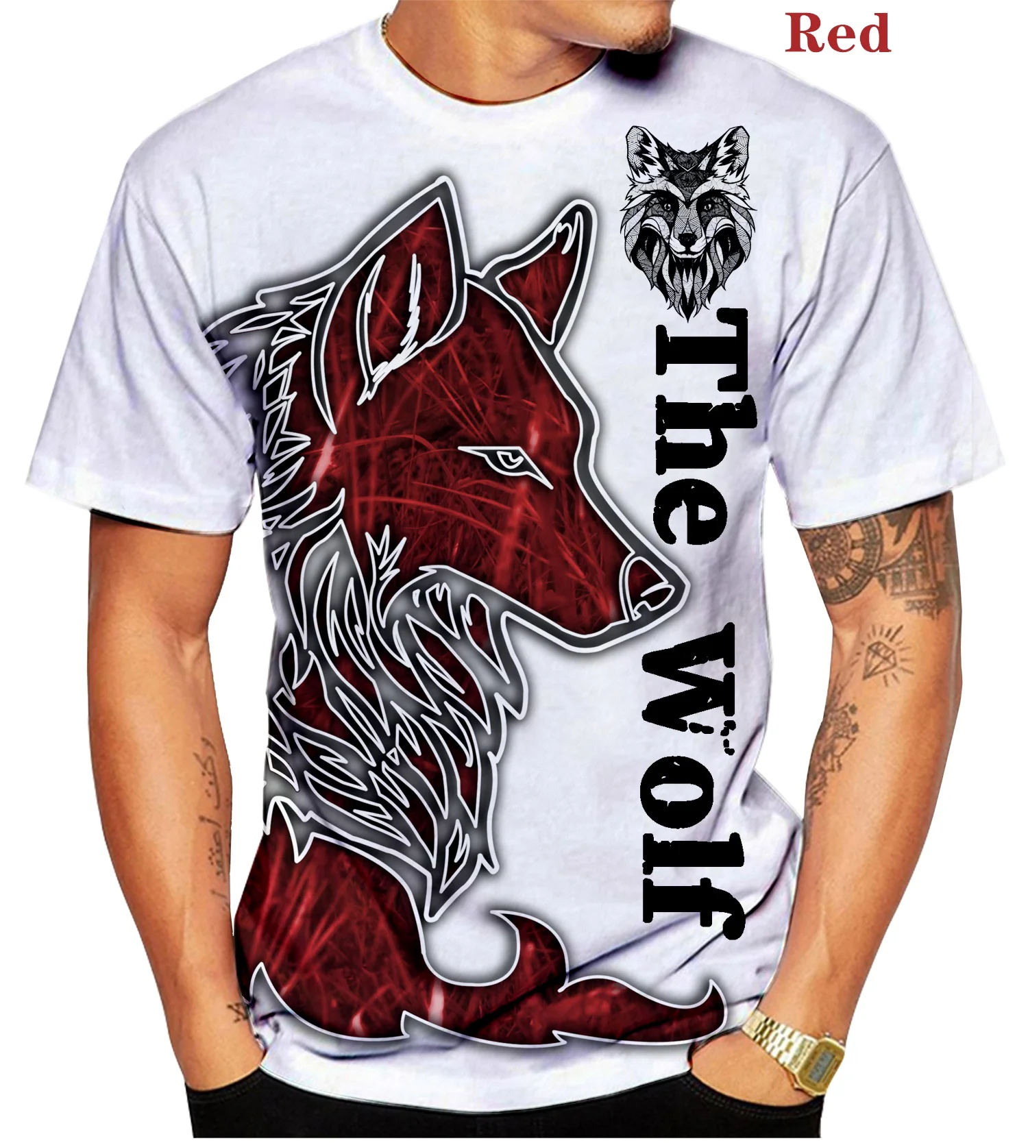 

hot Newest Women/Men wolf and The bear and lion 3D Print Men'sT-shirt