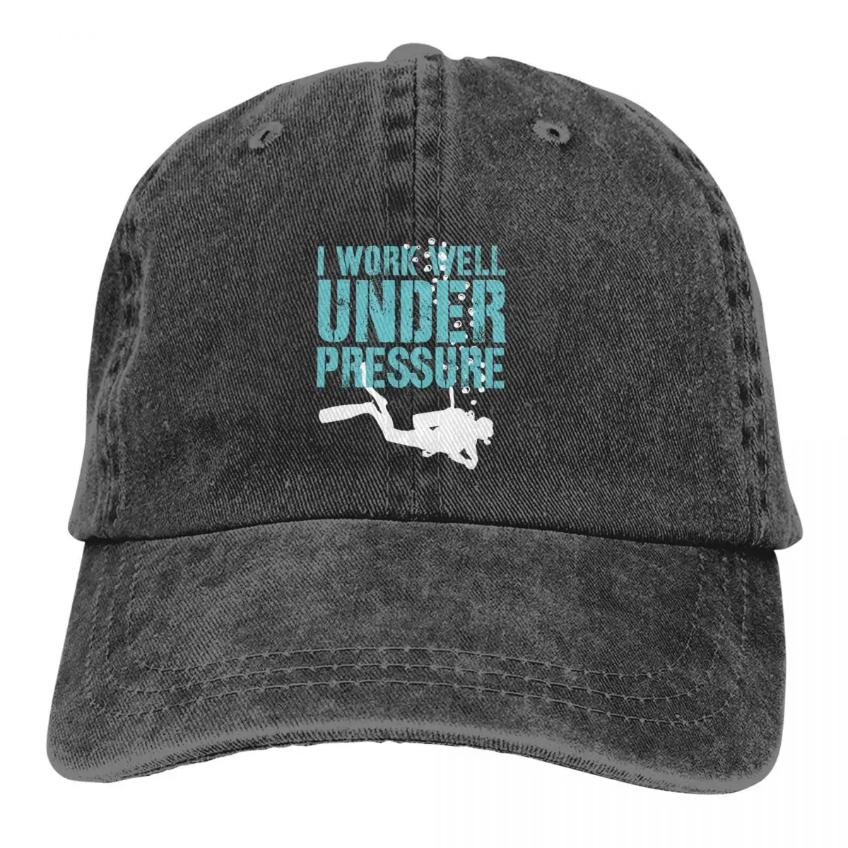 

I Work Well Under Pressure Baseball Caps Peaked Cap Dive Scuba Diving Sun Shade Hats for Men