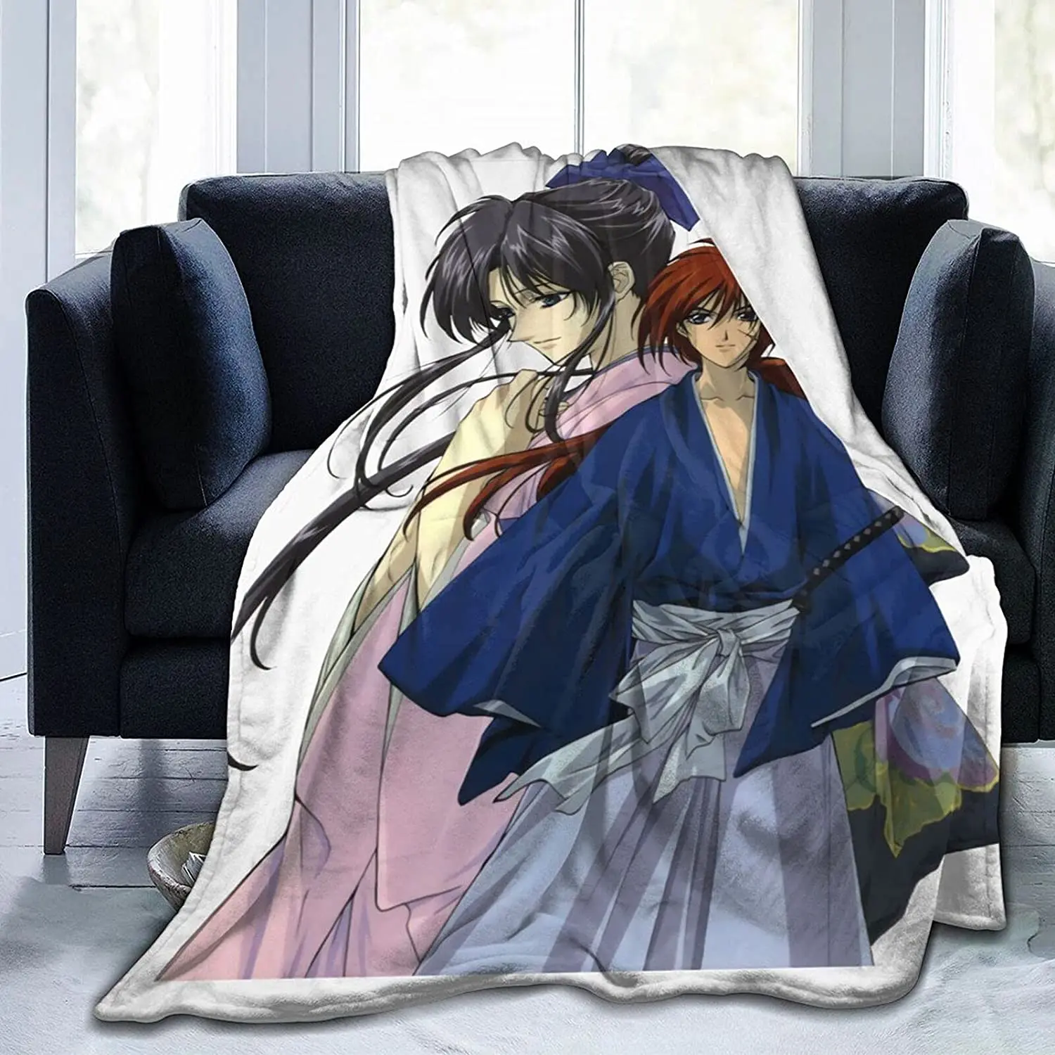 

Kenshin Himura Fluffy Soft and Comfortable Blanket, Anime Warm Embrace of Sympathy