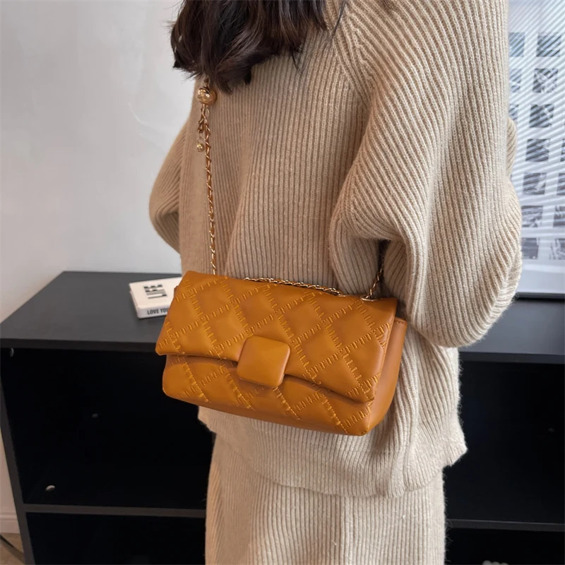 High Quality Luxury Women Brand Plaid Quilted Crossbody Bag Fashion Chain Flap Messenger Bag For Women Versatile Fashion Trendy