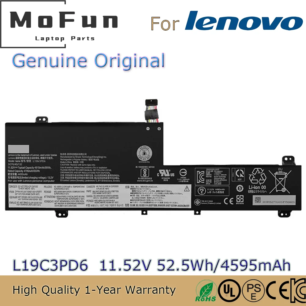 Новый оригинальный аккумулятор L19C3PD6 для ноутбука Lenovo Ideapad Flex 5-15IIL05 L19L3PD6 L19M3PD6 L19D3PD6