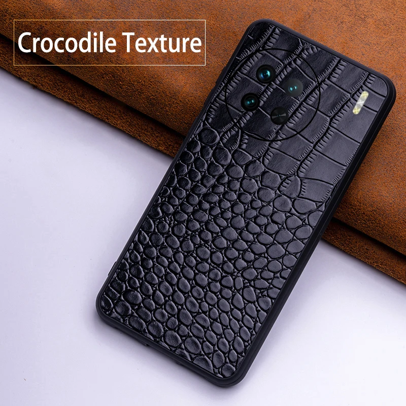 leather phone case for vivo X90 x70 x50 Pro plus luxury Crocodile stripe back cover for vivo X80 X70T X60 X50 X27 Pro NEX3 cases