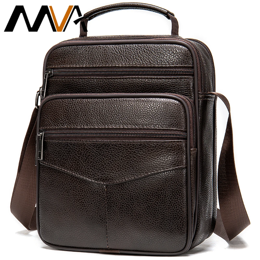 

MVA Man Leather Shoulder Bags For 9.7'' Ipad Mens Purse Bag Casual Men Side Bag Shoulder Business Messenger Crossbody Bags Male