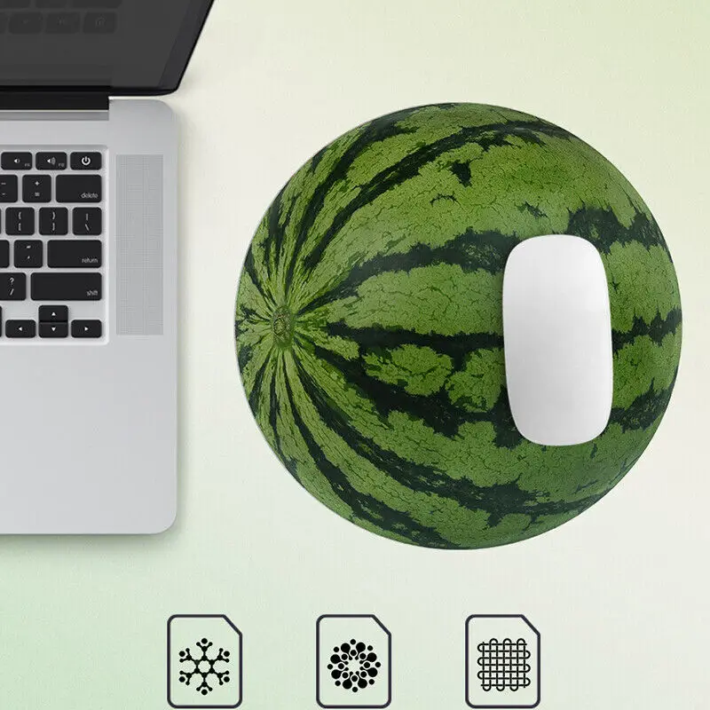 Коврик для мыши в виде арбуза фруктов игровой офисный Декоративный Круглый