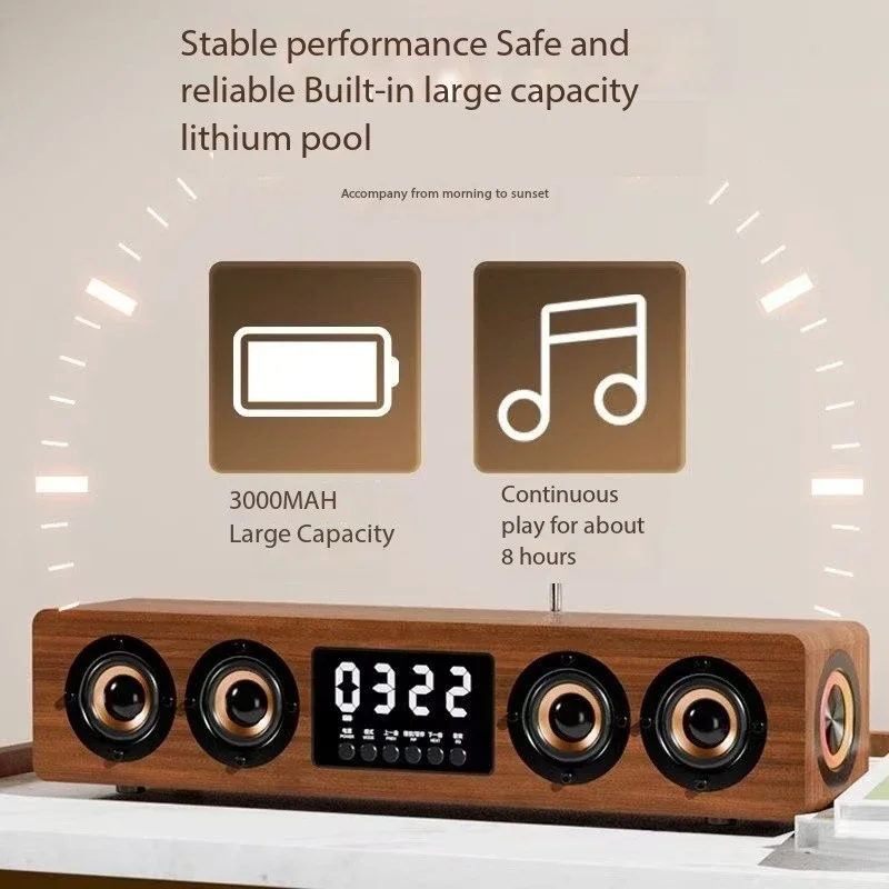 Супер мощный Bluetooth-динамик деревянный сабвуфер Caixa De Som домашний кинотеатр ТВ