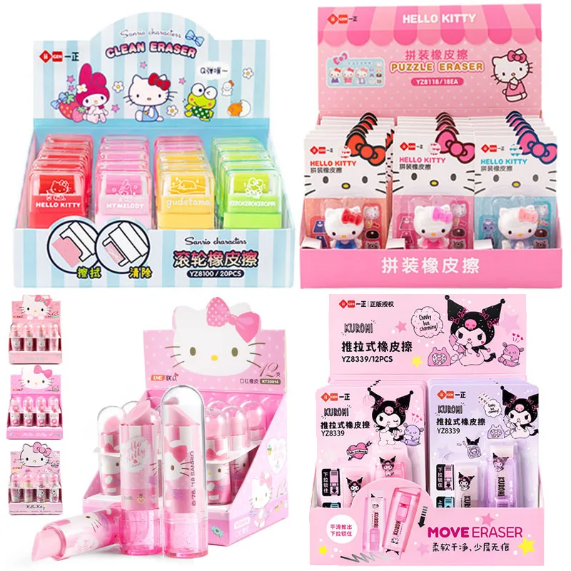 Anime Sanrio Hello Kitty My Melody Rubber Eraser Cartoon Student Stationery Erasers School Office Supplies Wholesale Kids Gift