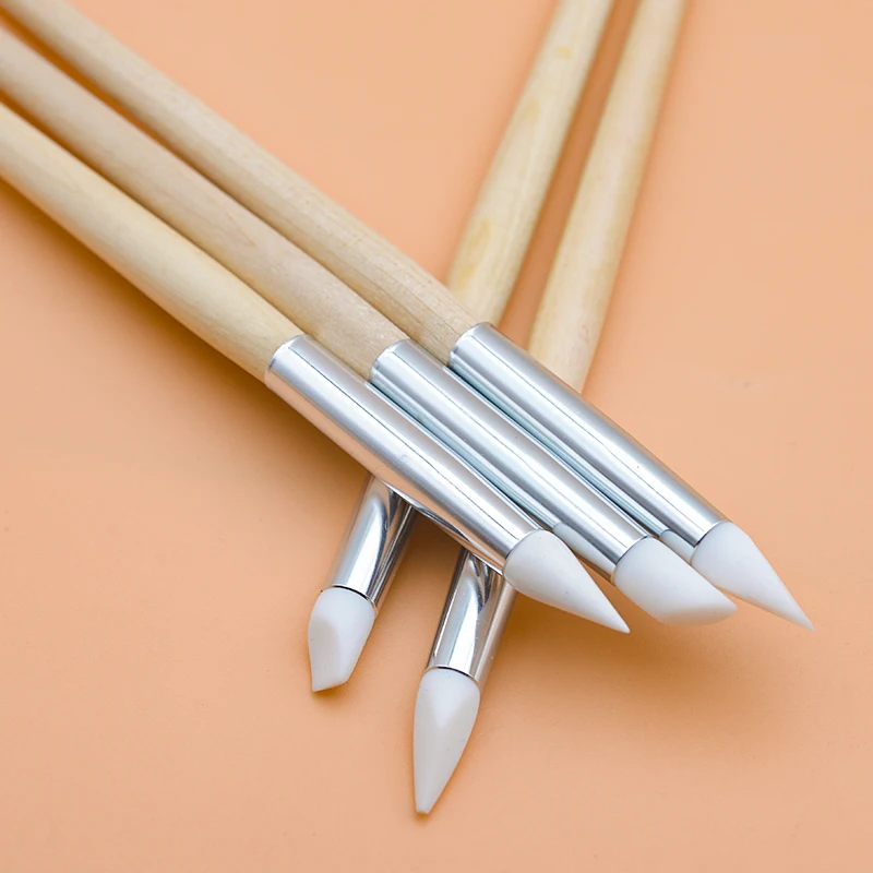 Watch Dial Hands Face Cleaner Pen Mark Removing Finishing Pen Multi-purpose Softclay Nail Art Silicone Pen Carving Emboss Manicu