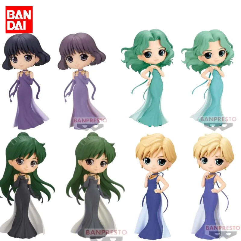 

Bandai Sailor Moon Eternal Anime Figure Qposket Meiou Setsuna Amara Tenoh Action Figure Toys For Kids Gift Collectible Model