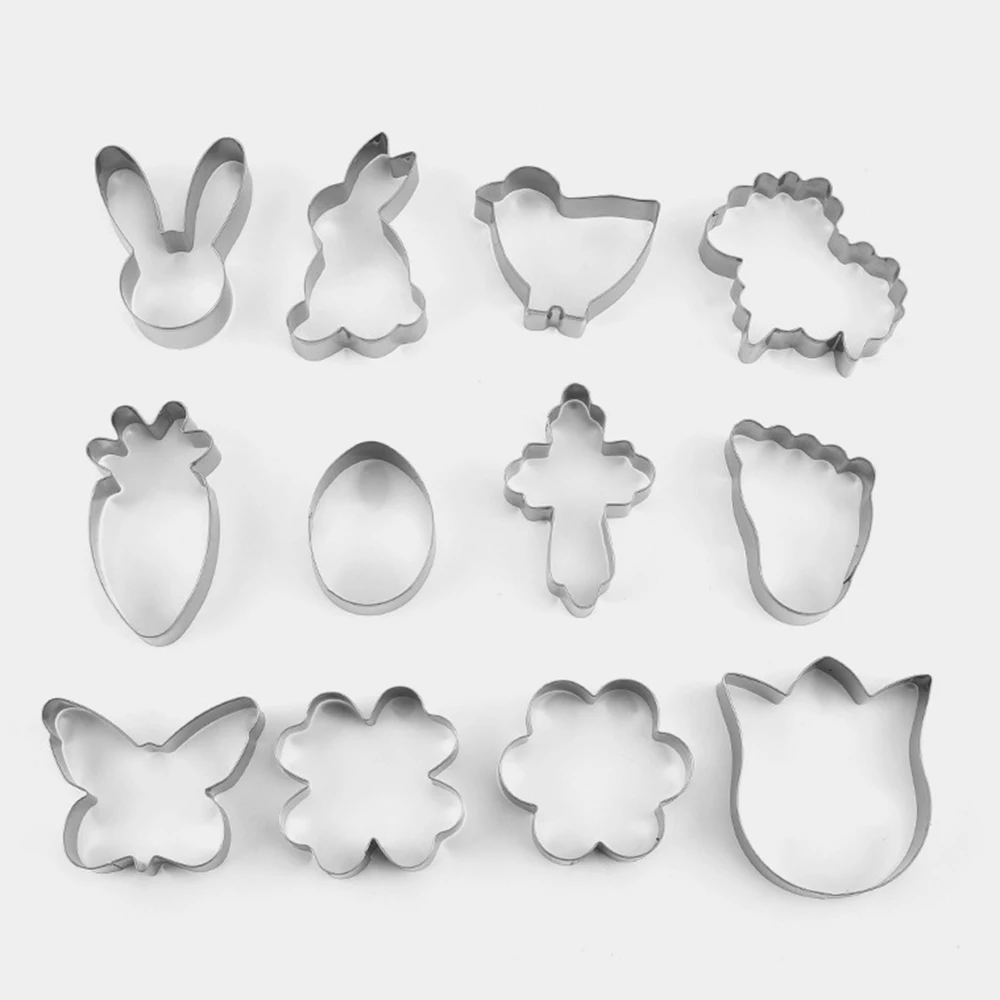 

12 шт., пасхальные формочки для печенья из нержавеющей стали