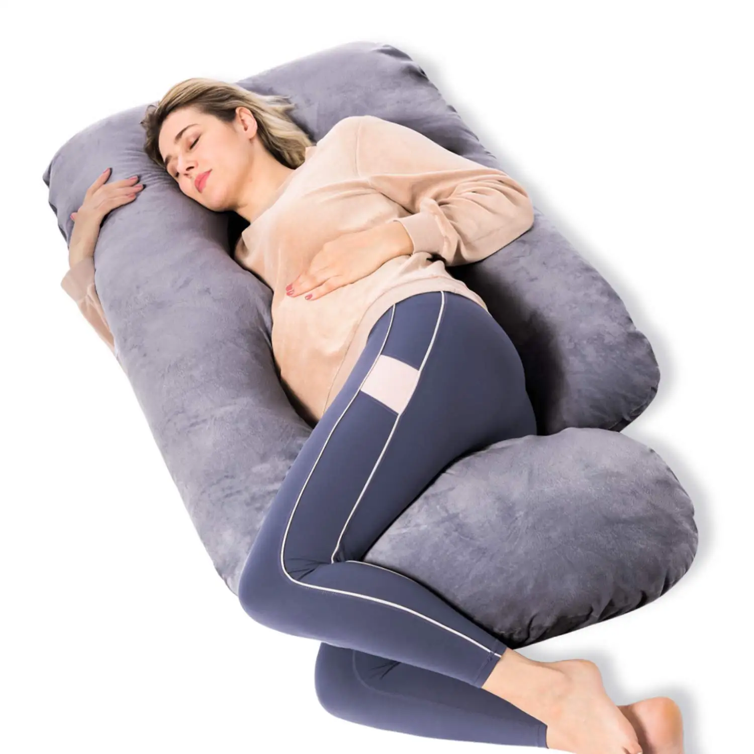 Pregnancy Pillows U Shaped Full Body Maternity Pillow with Removable Cover Pregnancy Pillows for Sleeping Side Sleepers Bedding