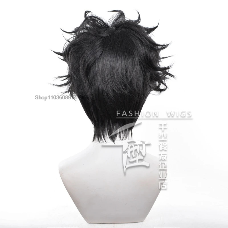 Парик Кен Такакура аниме Дандан косплей черный короткий вьющийся парик для