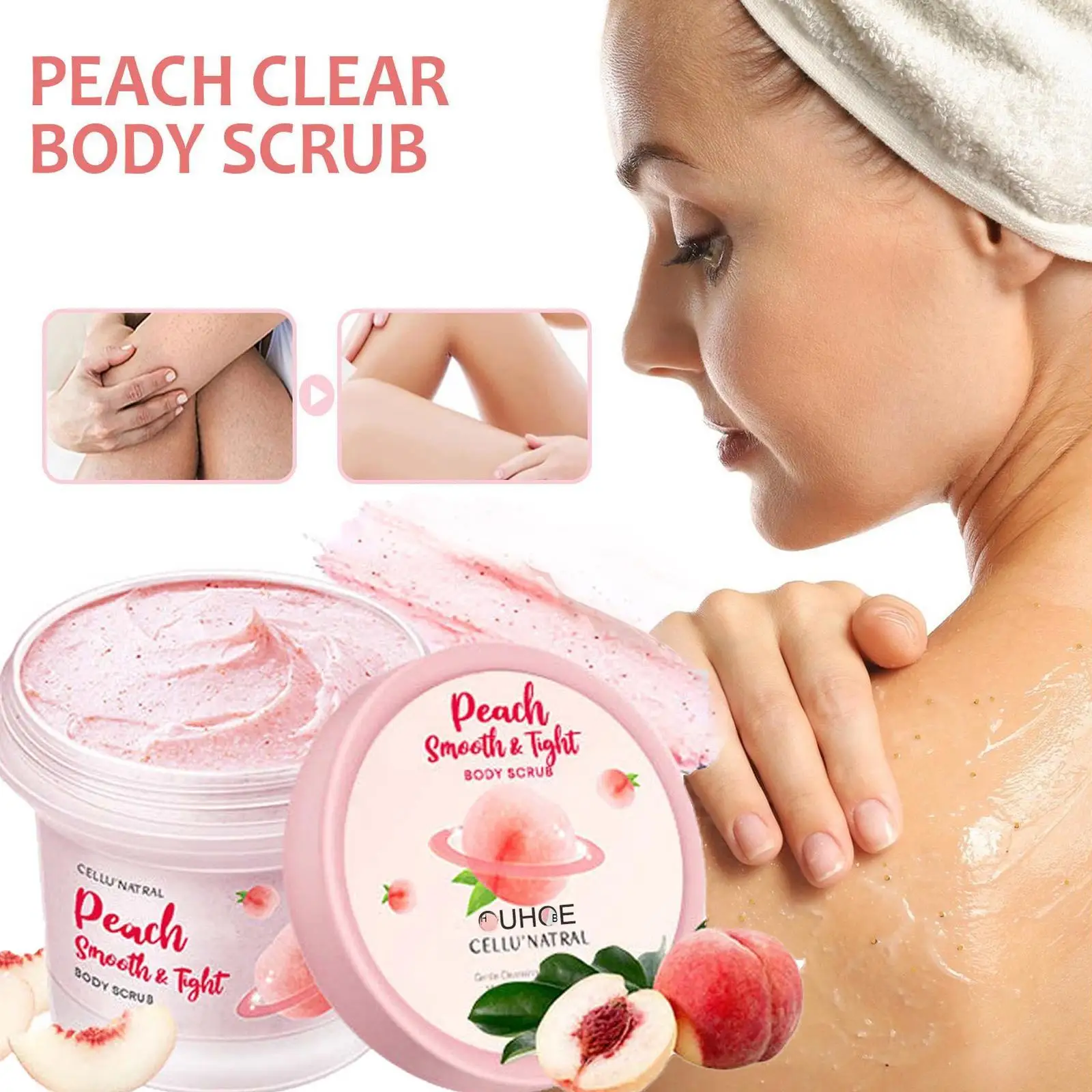 

100g Peach Scrub Sea Salt Body Scrub Body Sea Salt Clean Chicken Skin Horny Scrub Bath Salt Exfoliating Scrub Bath Body SPA