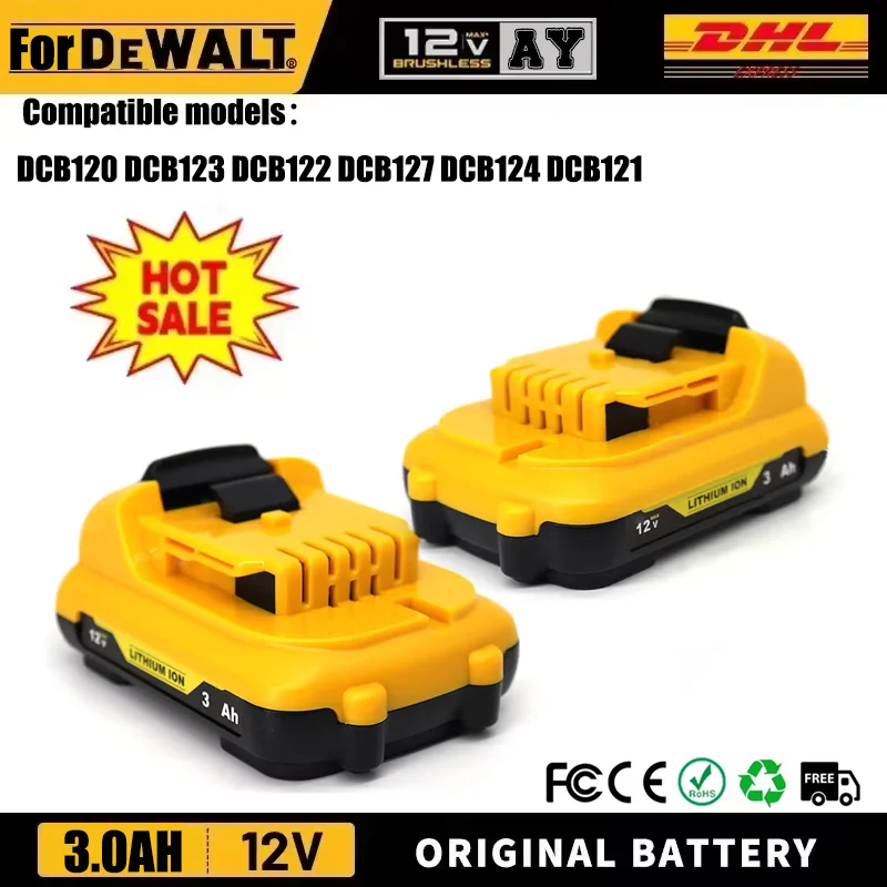 Замена Aleaivy для Dewalt 10 8 В 12 3 Ач DCB120 литий-ионный аккумулятор DCB123 DCB125 DCB124 DCB122 DCD710