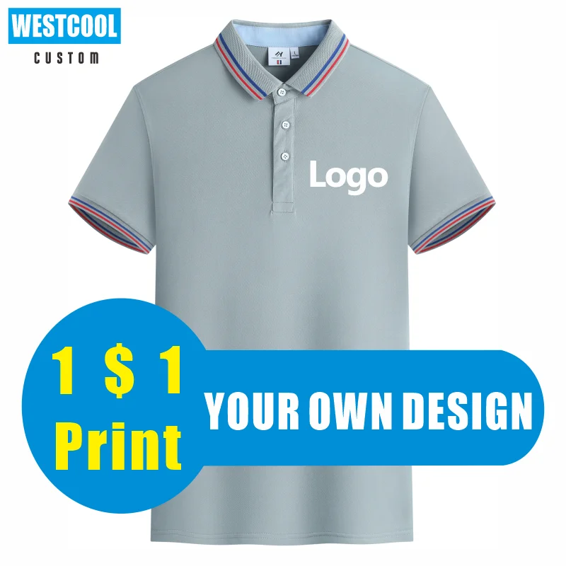 

WESTCOOL Polo Shirt Custom Logo 60% Cotton Print Personal Design Embroidery Men And Women Clothing 7Colors Summer Causal Tops
