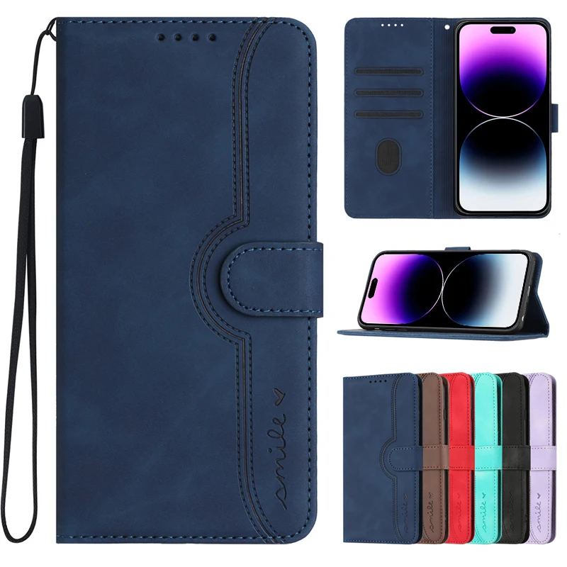 Кожаный чехол с магнитным откидным слотом для карт iPhone 15 Pro Max 14 Plus 13 Mini 12 11 SE 2020 X XS 8