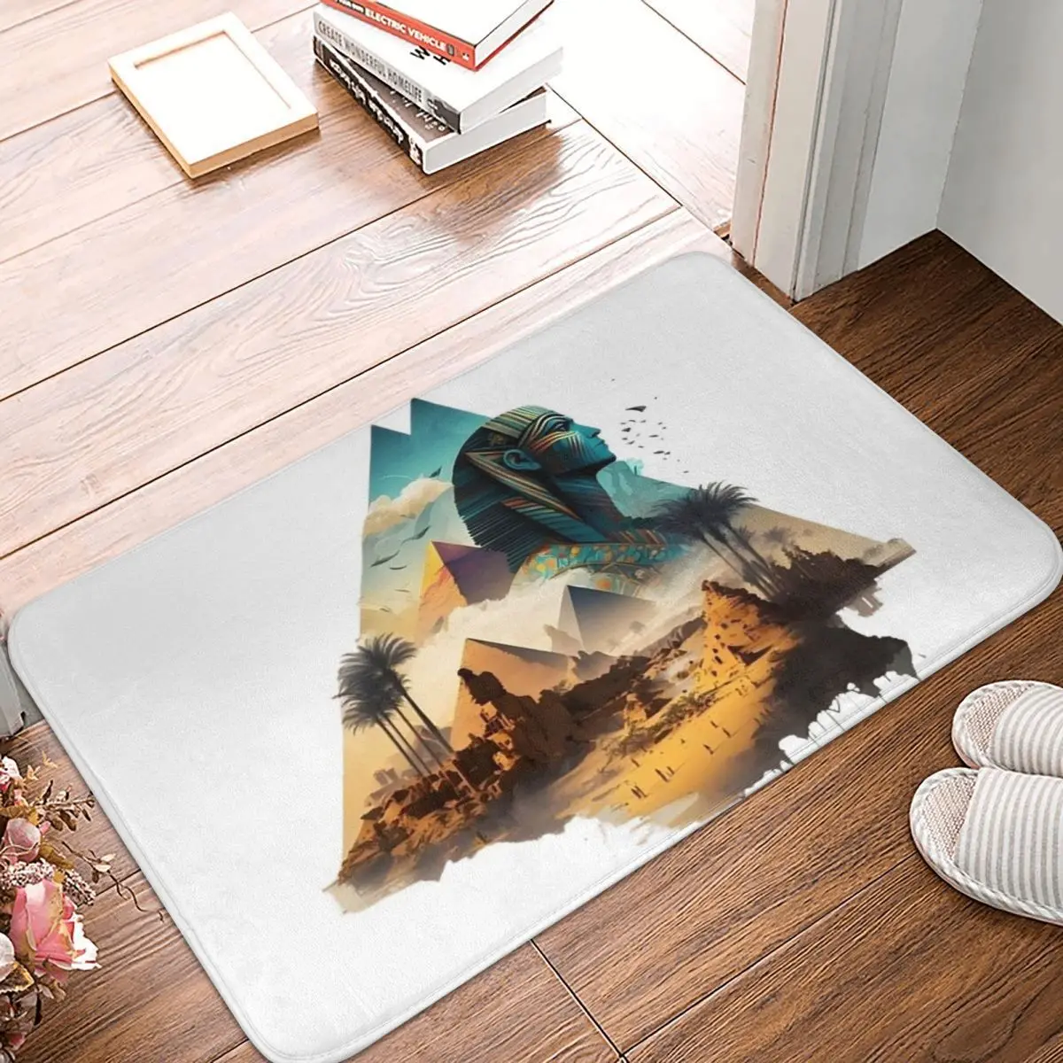 Египетский памятник Пирамиды Фараон Weefu Giza Sphinx Противоскользящий коврик для