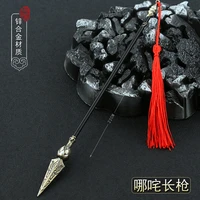 22cm fire point spear lance nezha birth of the demon child metal weapons model movie peripherals doll toys equipment accessories