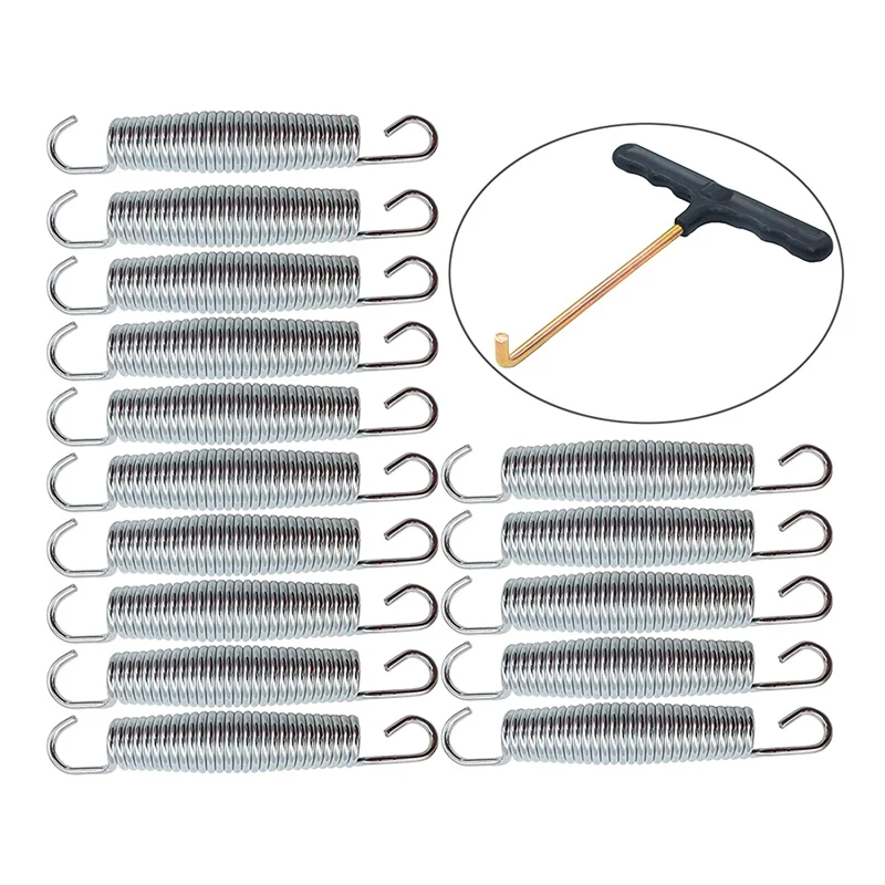 

15Pcs 5.5Inch Trampoline Springs Heavy Duty Galvanized Steel High Tensile Replacement Trampoline Accessories With T-Hook