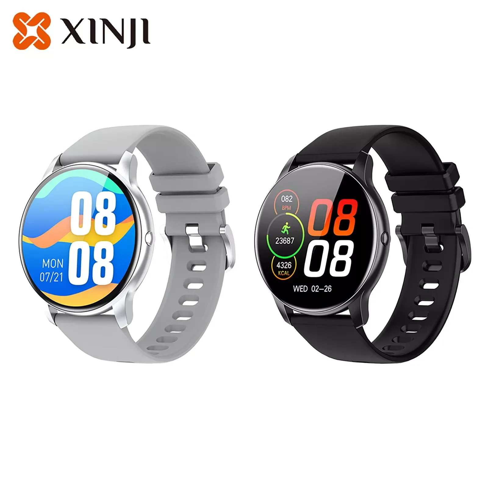 

XINJI C2 Smart Watch 1.3’’HD Screen BT5.0 Waterproof Sleep/Heart Rate/Blood Oxygen Monitor 15 Sport Modes Smartwatch Gift